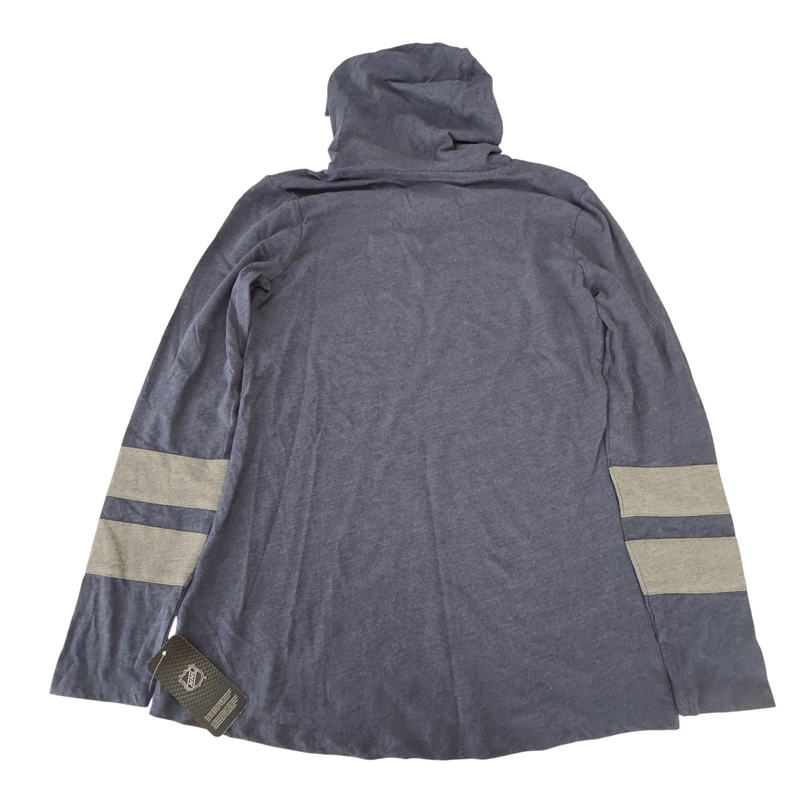 NHL Seattle Kraken Womens Navy Lace Up Hooded Long Sleeve T-Shirt Small NWT