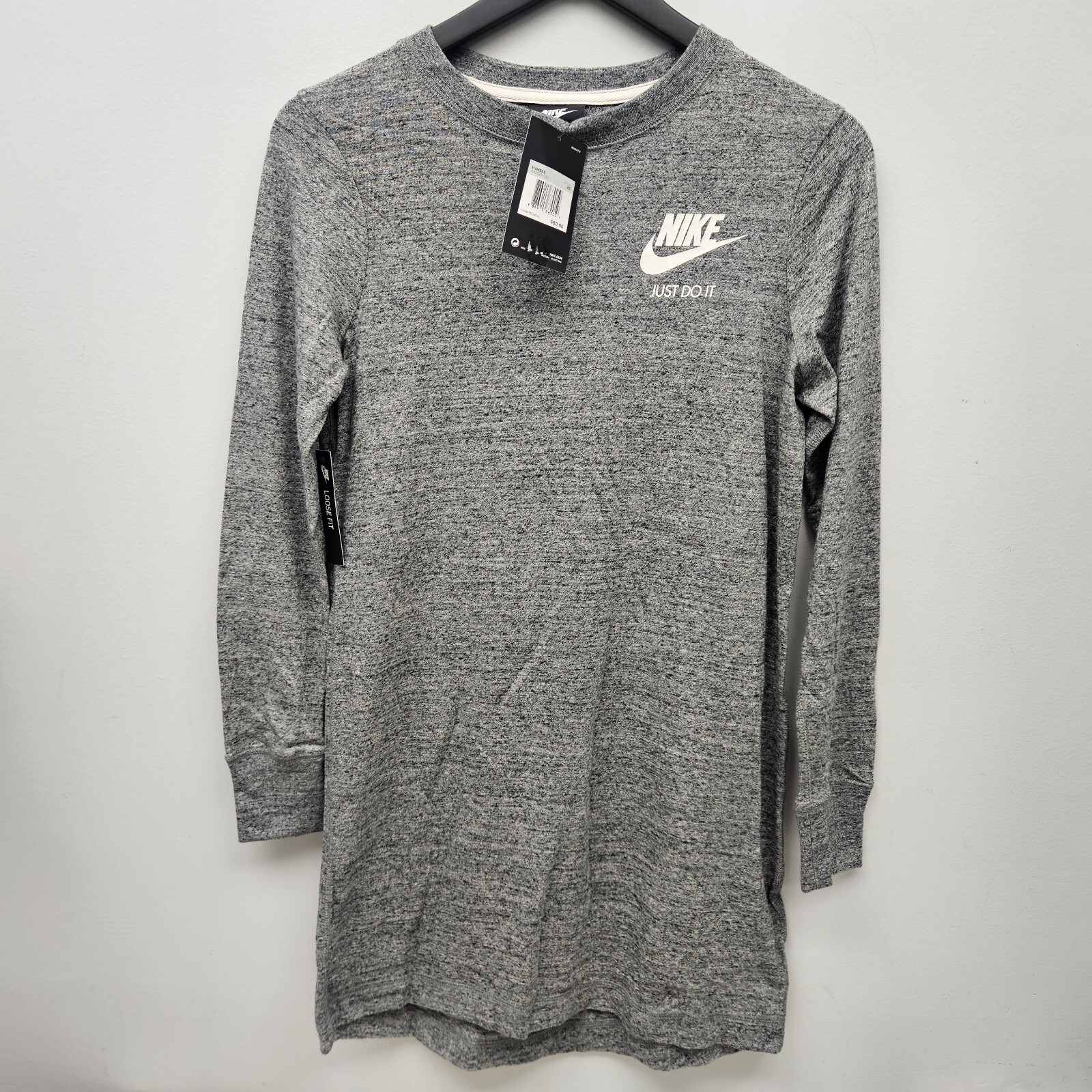Wmns Vintage Nike Sportswear Grey Long Sleeve Dress Shirt / AA2015-091 / Size XS