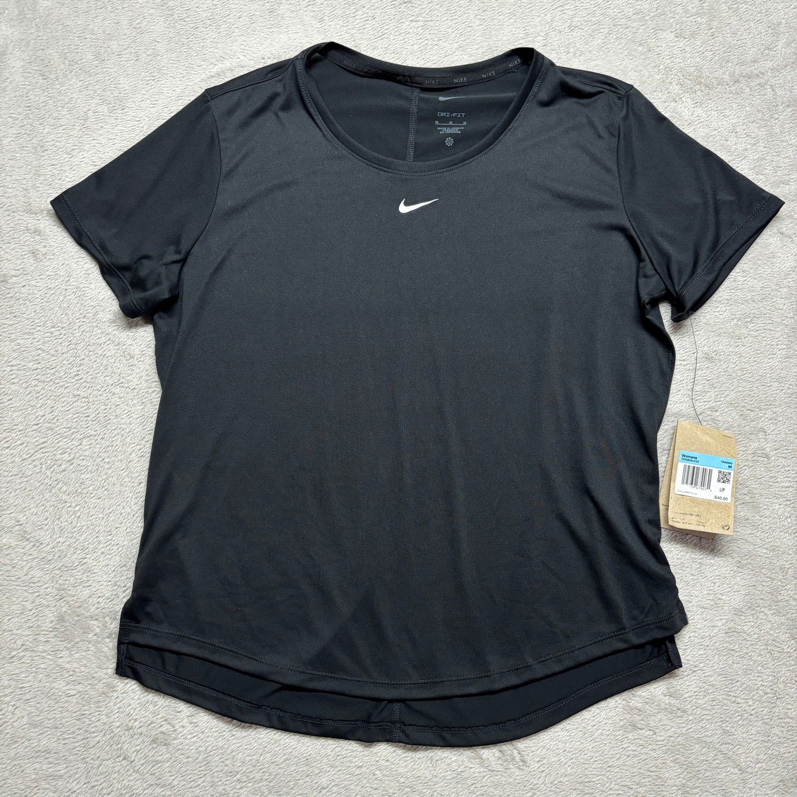 NWT Nike Dri-FIT One Short Sleeve Training Top Womens M DD0638-010 Black Running