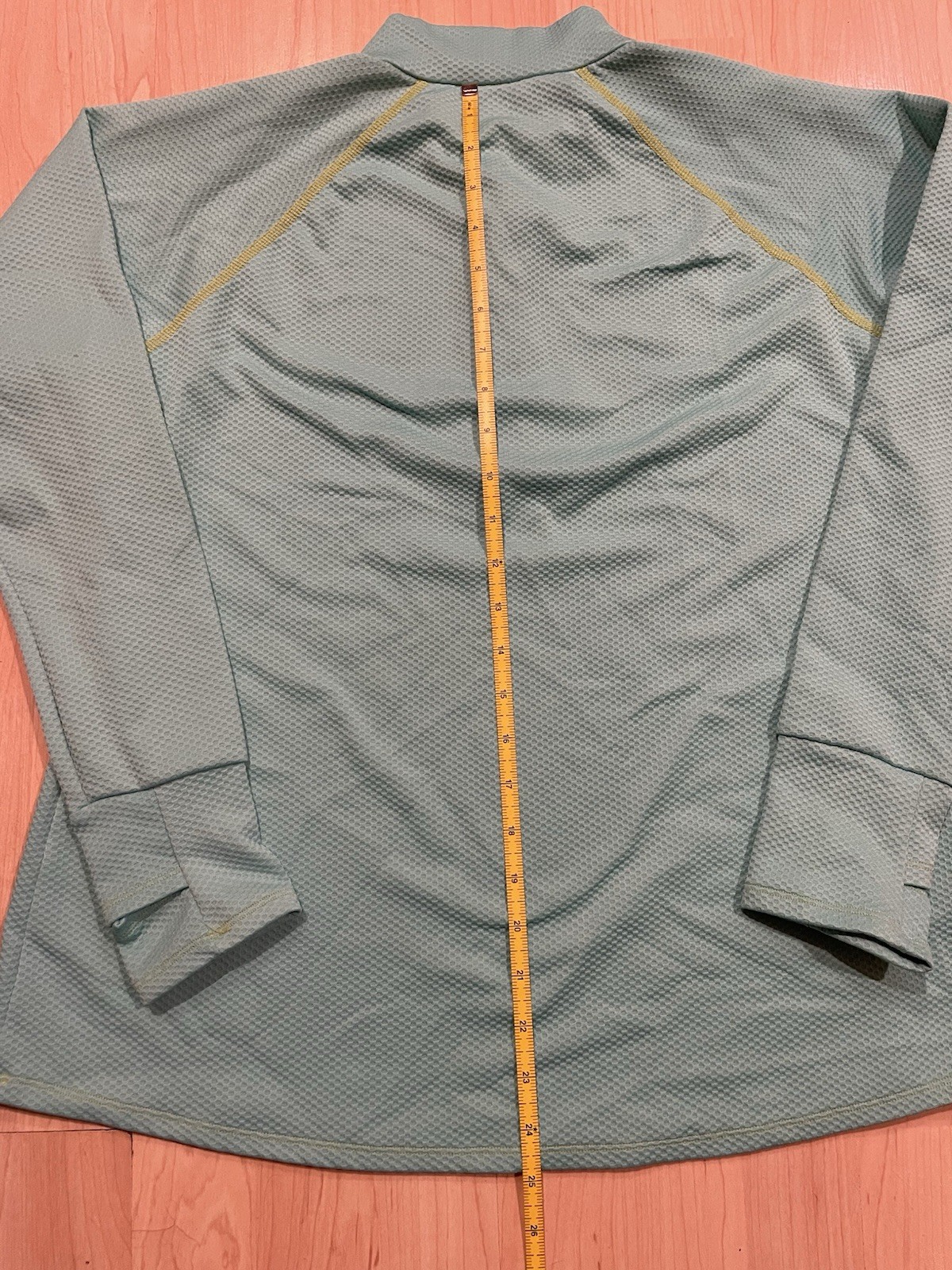 Coldpruf Teal Aqua Honeycomb Base Layer 1/4 Zip Mock Neck Pullover Tagless XL