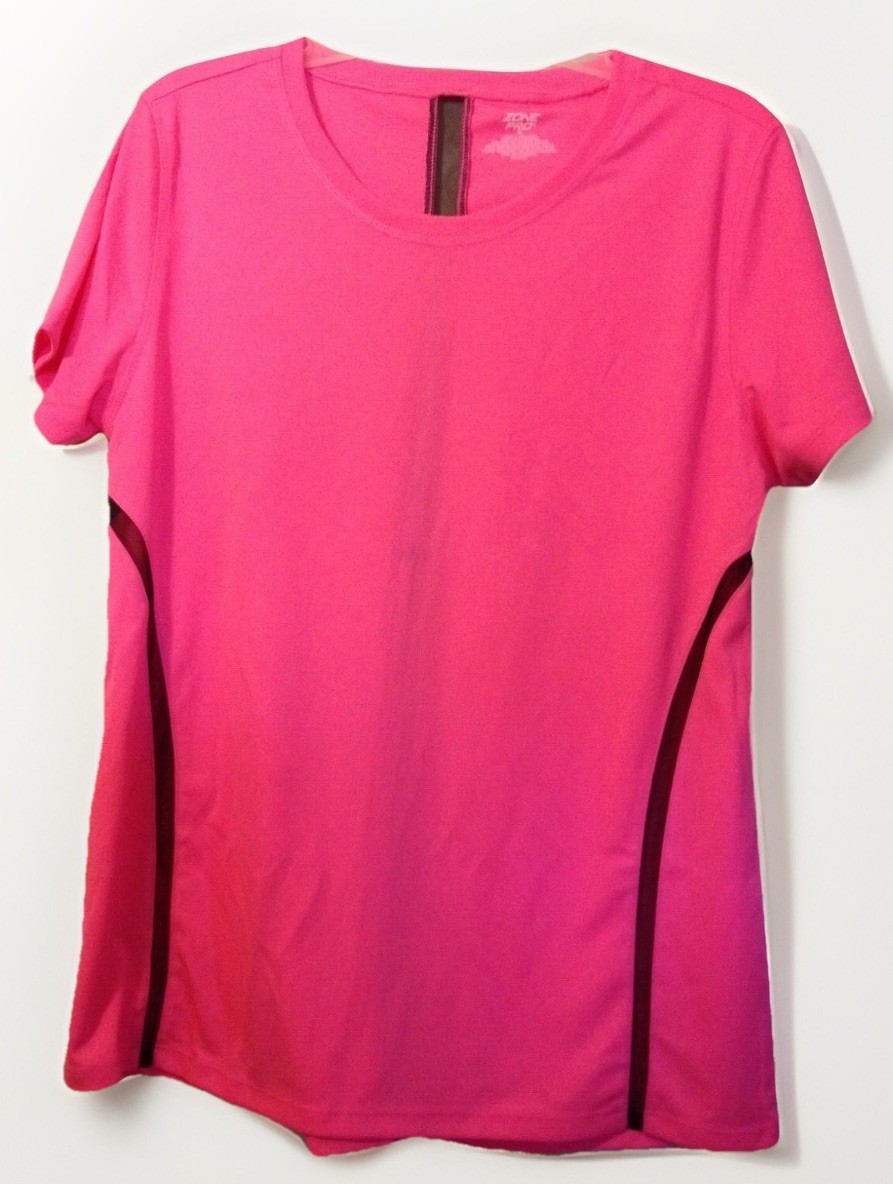 Women Workout Short Sleeve Shirt Yoga Hot Pink Top GYM Sport Running 2X Zone Pro