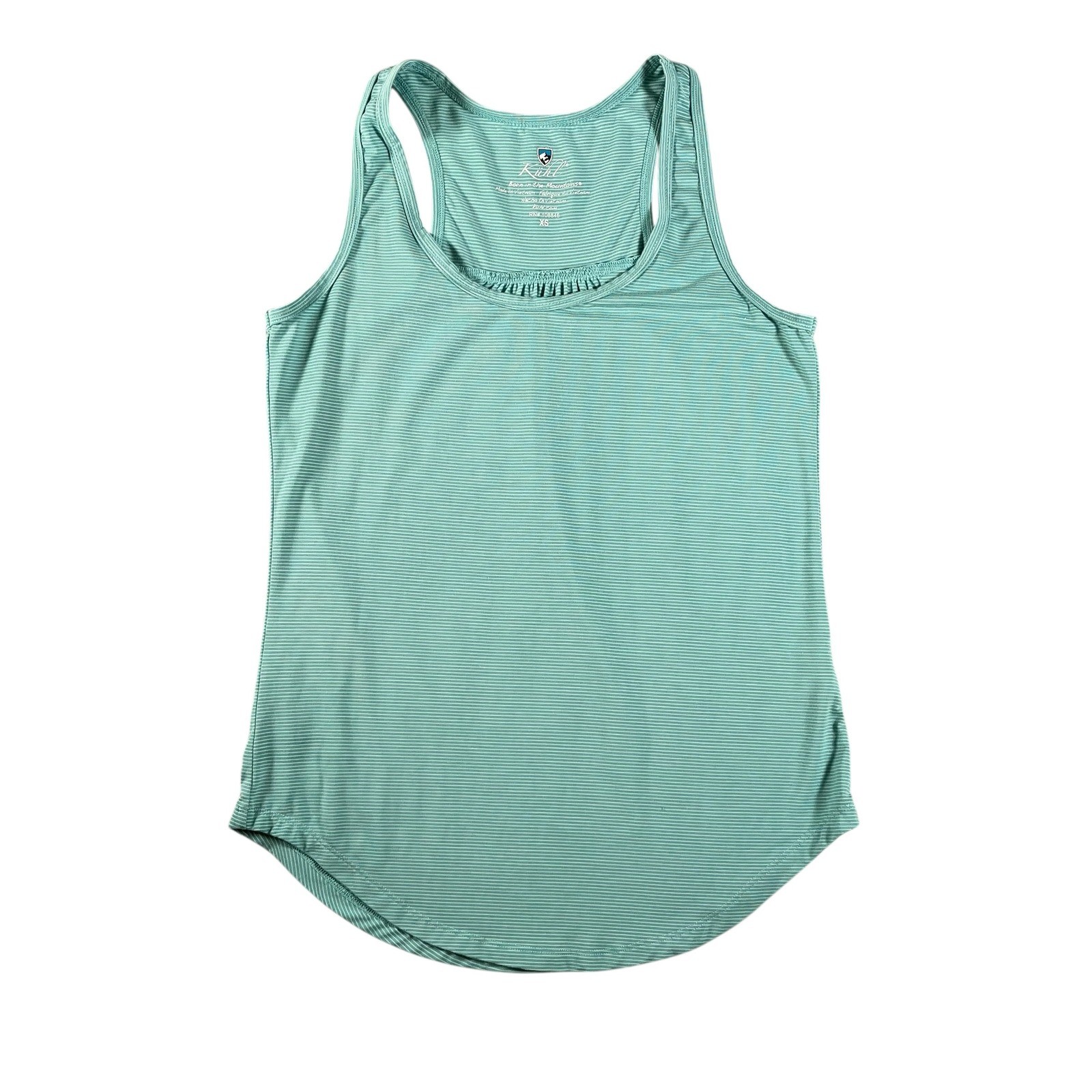 Kuhl Womens Size XS Racerback Venture Tank Jade Stripe Turquoise Green