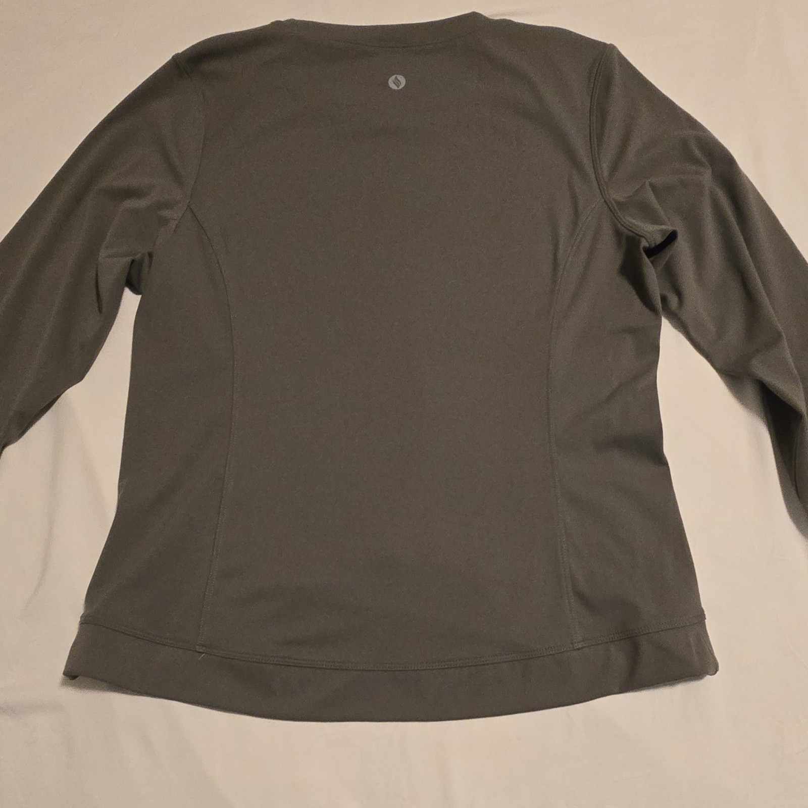 Santiny Gray Long Sleeve Activewear Pullover T-Shirt Crew Neck Stretch Size M