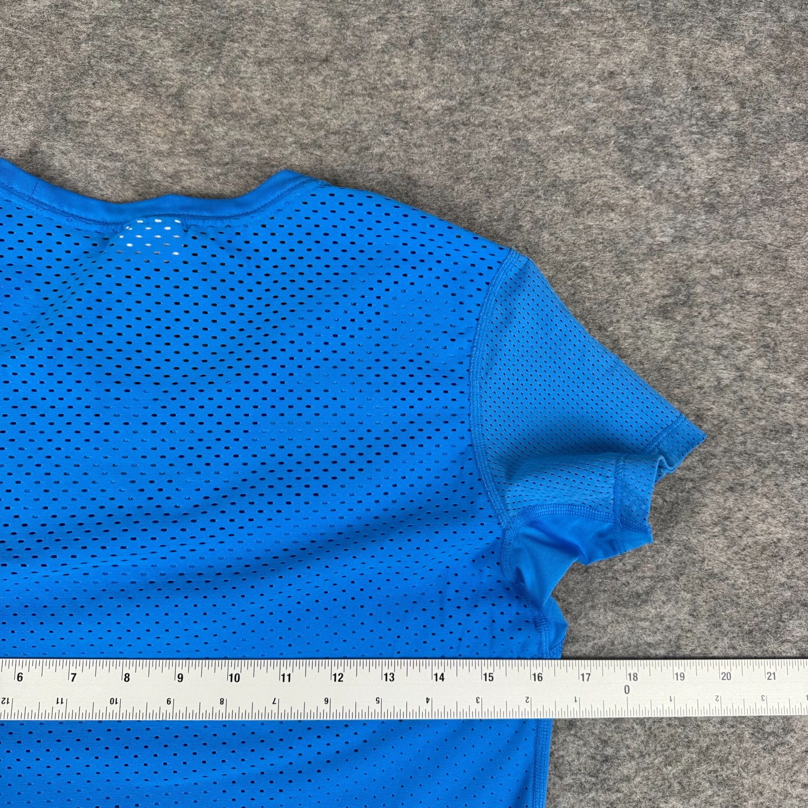 Nike Pro Dri Fit Hypercool Training Running Top Shirt Mesh Blue Womens Medium M