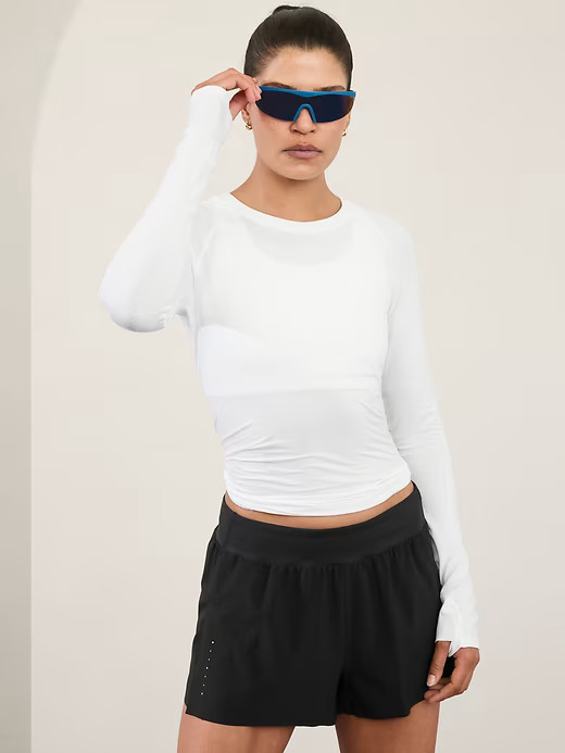 Athleta Momentum Seamless Top | White Small #530524 NEW