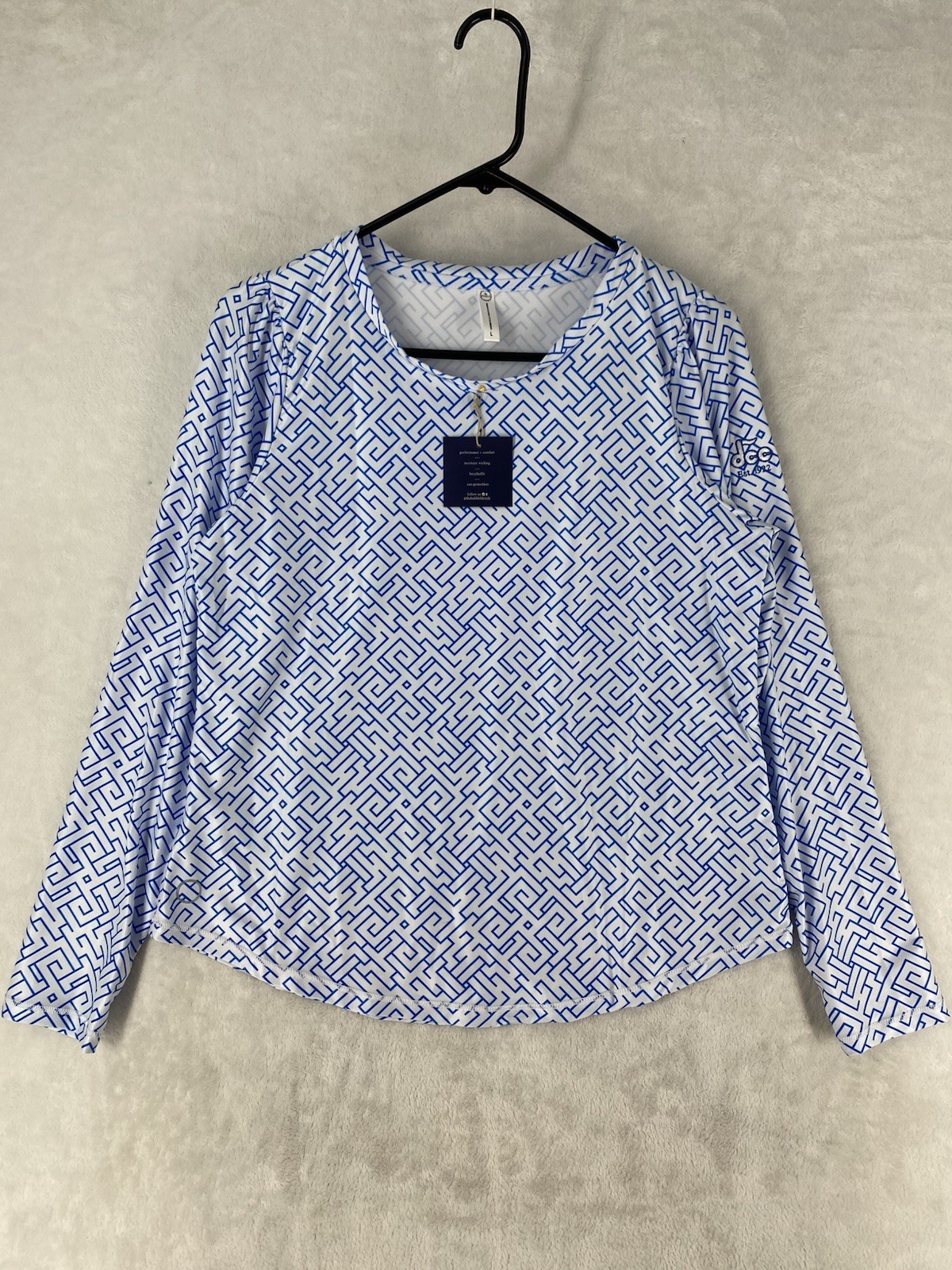 The Bubble Top Women’s Large Blue Performance Long Sleeve Golf Tennis New $120