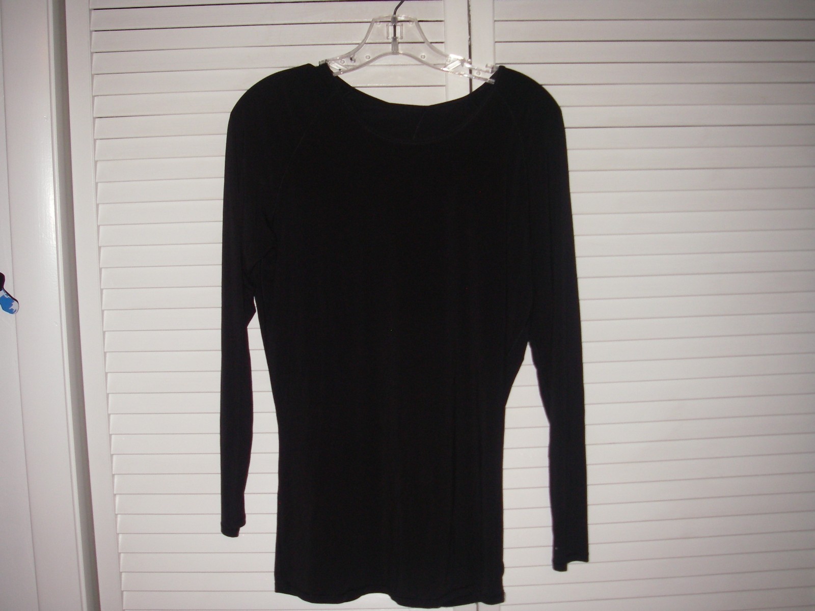 LULULEMON LOGO BLACK LS OPEN BACK PULLOVER TOP SZ S ULTRA SOFT