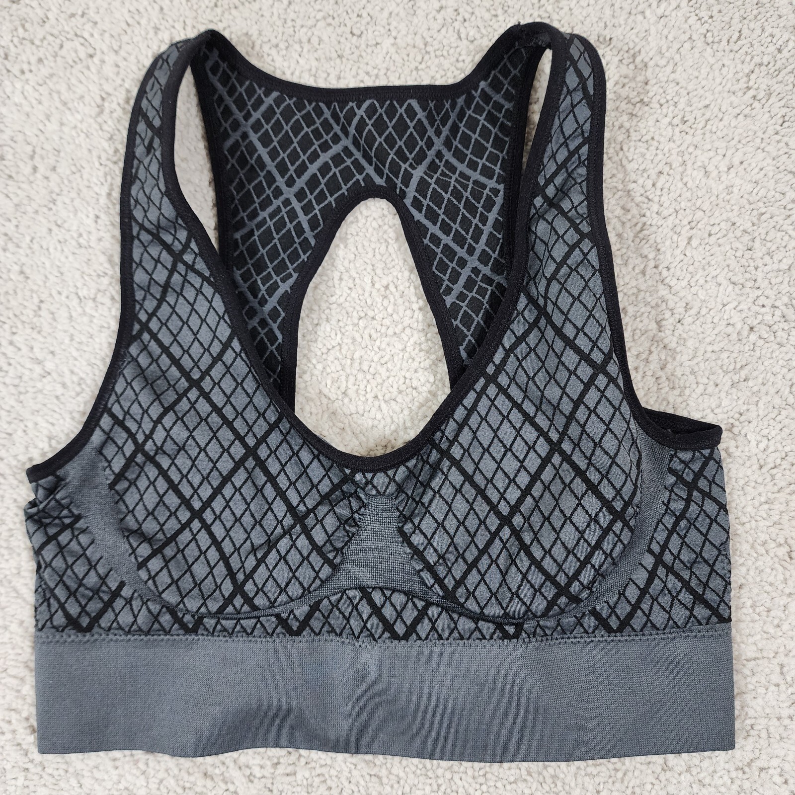 XIA Women’s Large Sports Bra Workout Fitness Athletic Black X Racer Back