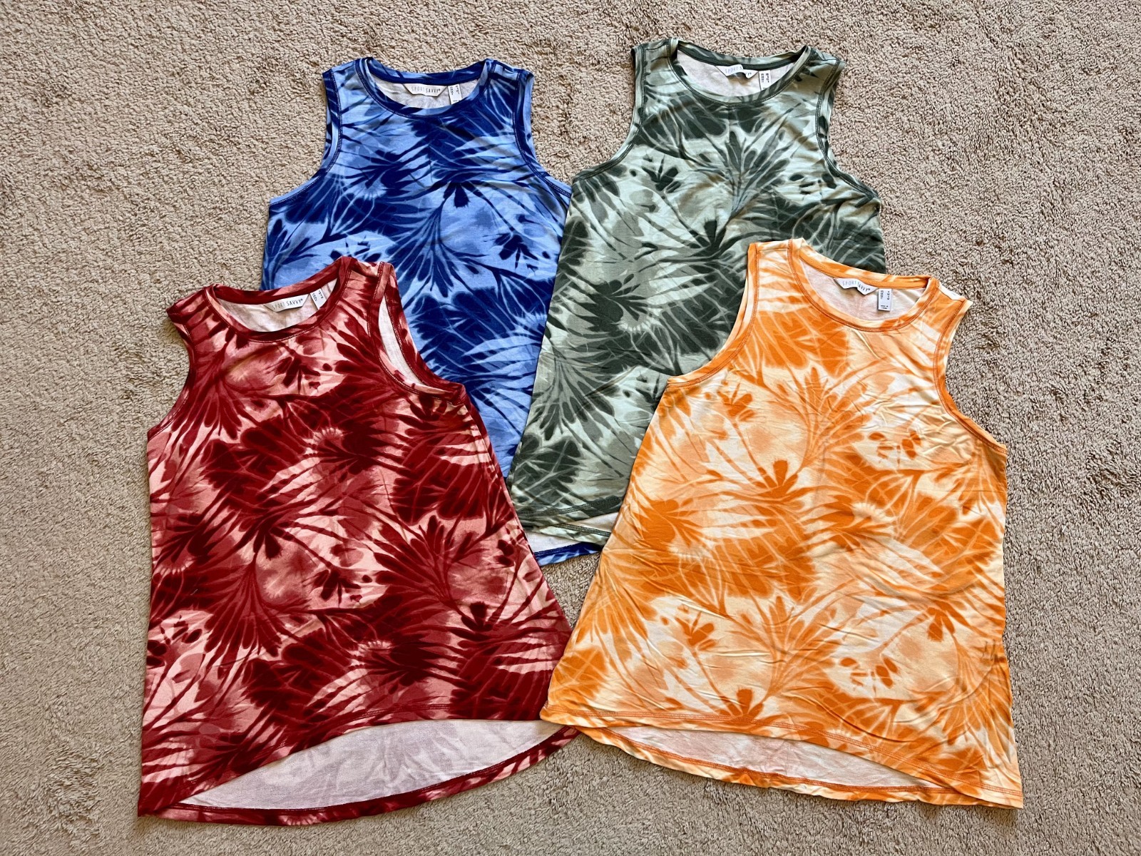 Women’s (4 Pack) XS/S, Sport Savvy French Terry Printed Swing Tank, Soft & Comfy