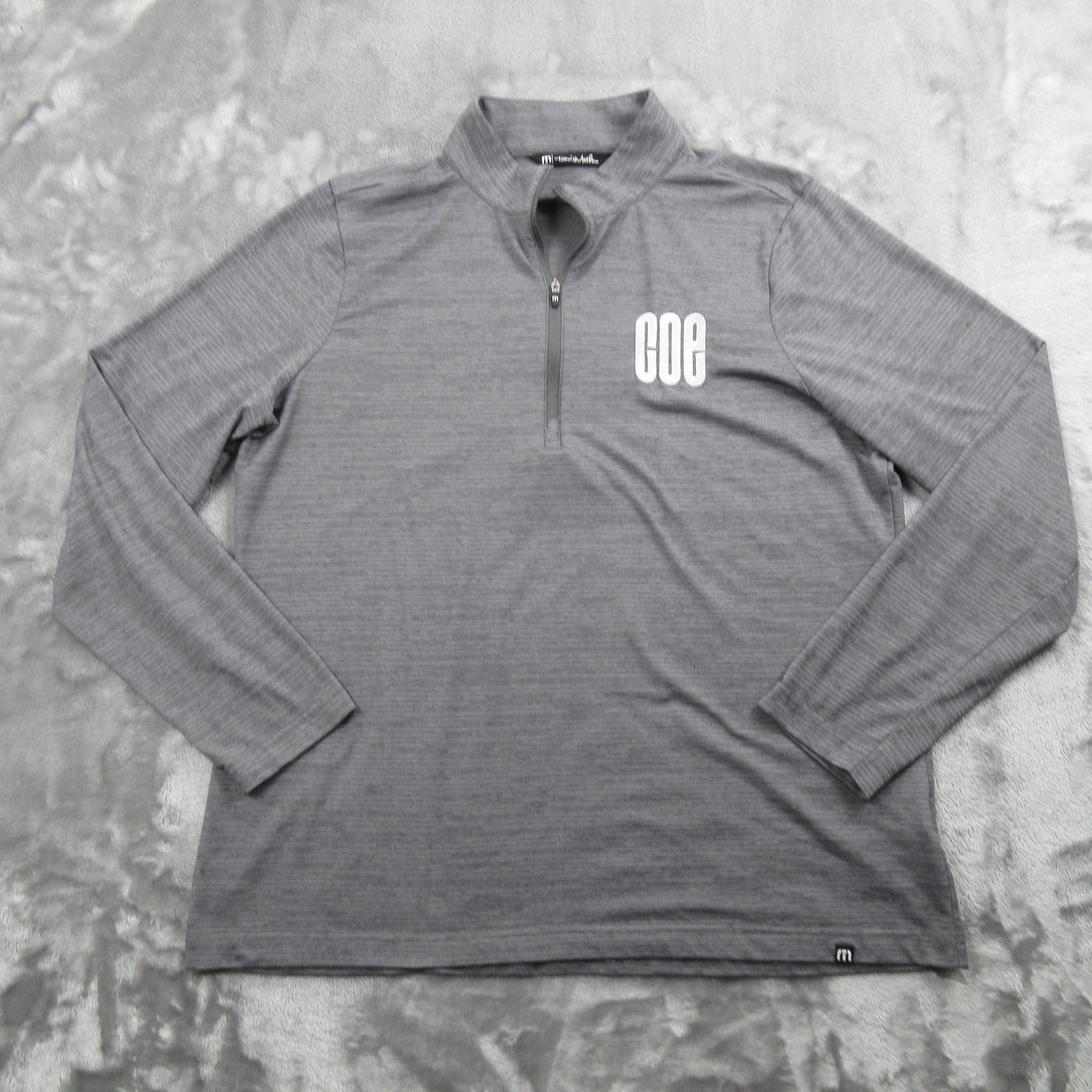 Travis Mathew Pullover Womens XL Gray 1/4 Zip Mock Neck Golf Performance Top