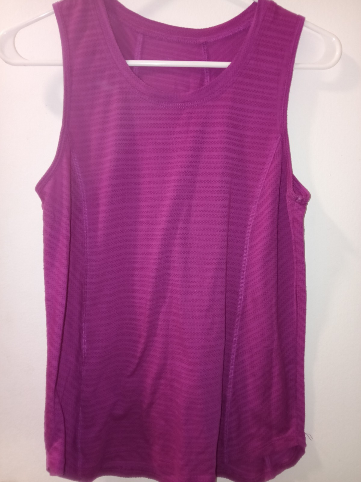 RBX Active Women’s Performance Tank Top Purple with A Sheer Stripe Texture Small