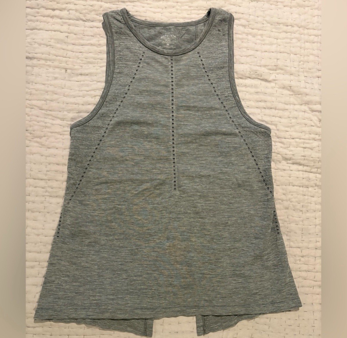 Athleta Women’s Tank Top XS Gray 100% Nylon Athleisure Athletic Wear Ventilation