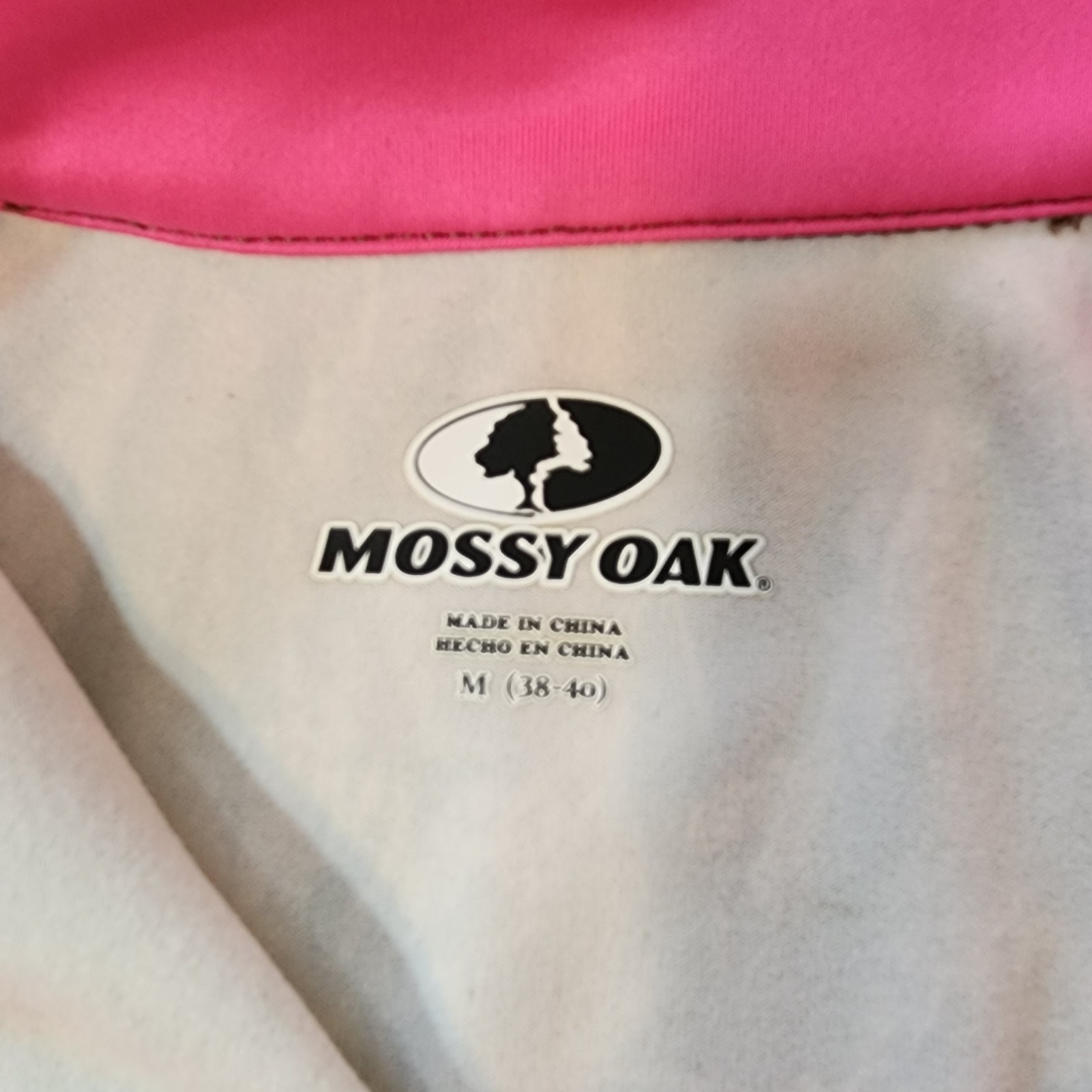 Mossy Oak Pullover Womens M Long Sleeve Zip Pullover Pink Camo Hunting Stretchy