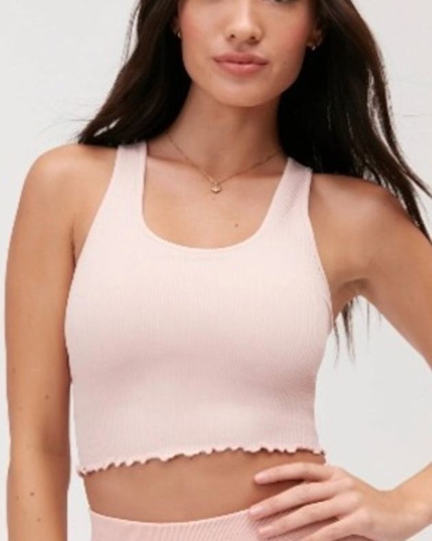 SPIRITUAL GANGSTER amor seamless cropped rib tank in pink size XS/S Athletic