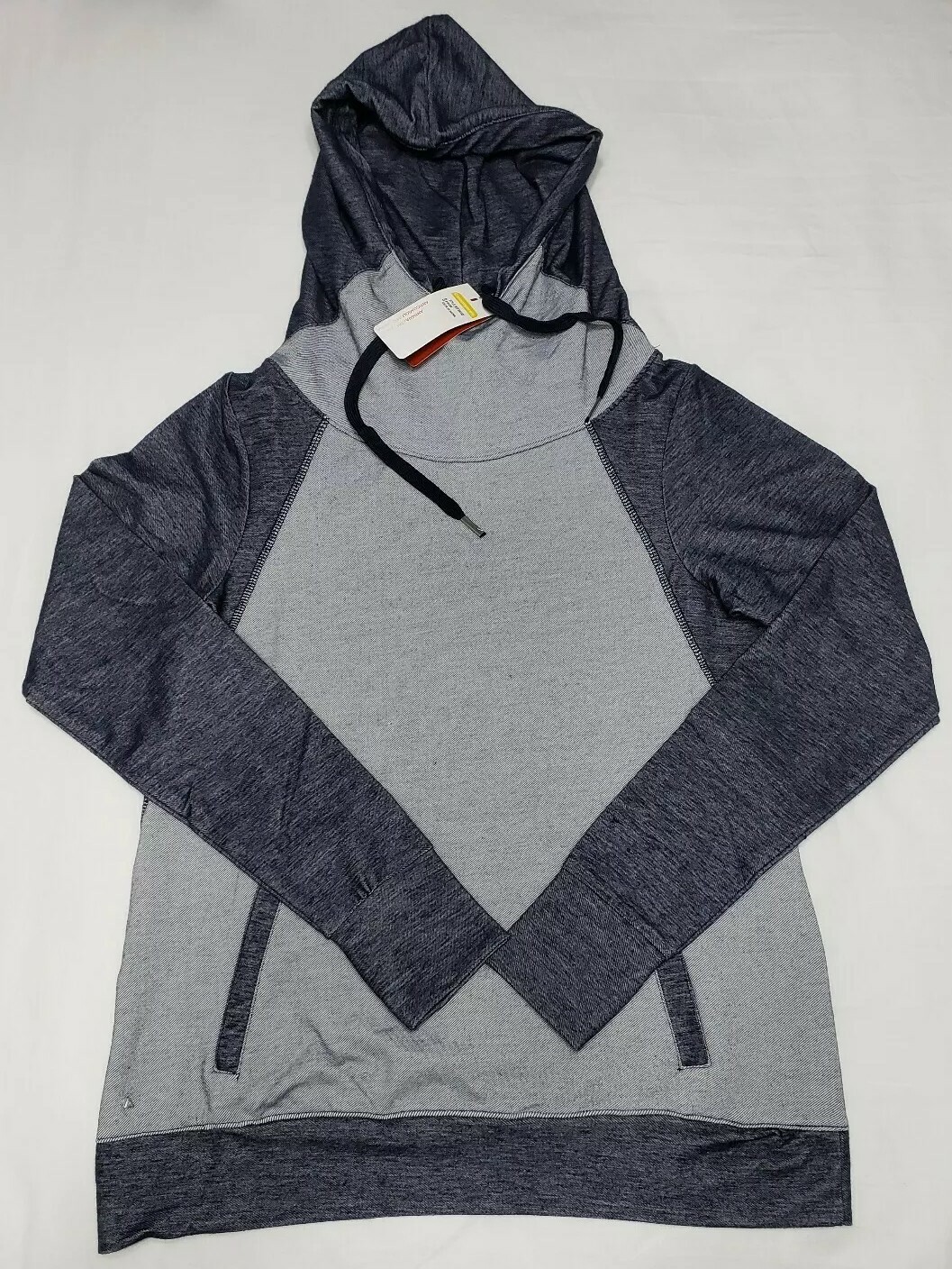 NEW Antigua Womens Heathered Navy Blue Brave Pullover Hoodie Size S Small