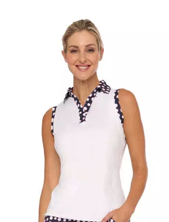Belyn Key Chalk/Dandy Dot Ink Print Sleeveless new with tags free shipping