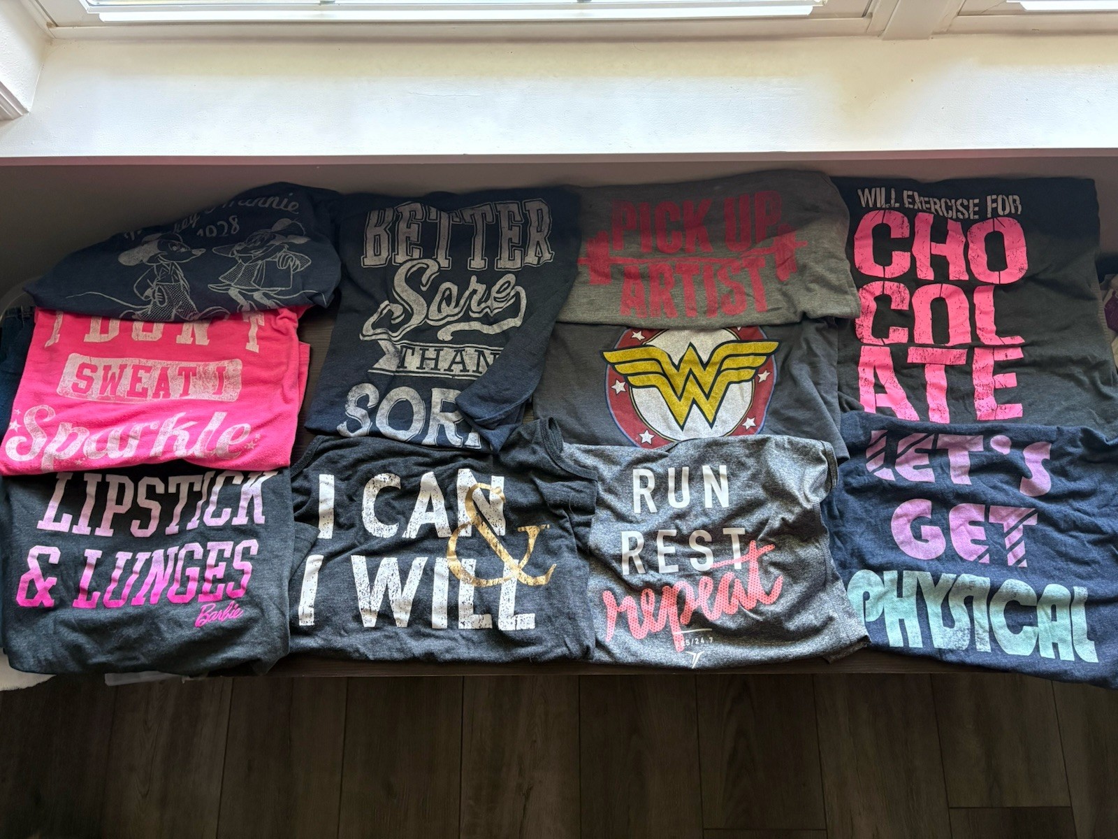 Lot Of 10 Womens Racerback Work Out Tank Tops Size M And L Chin-up/other Brands