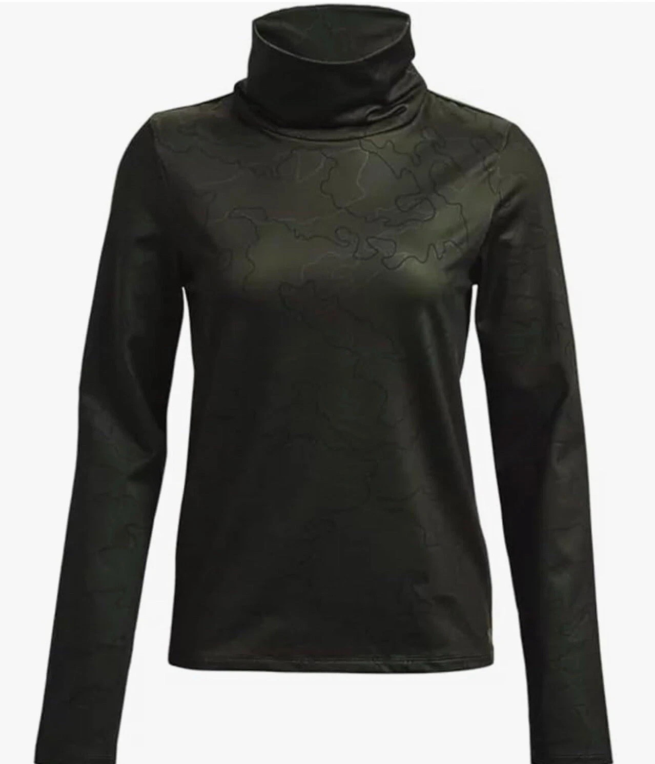 Under Armour Women’s Pullover Cold Weather Funnel Neck Shirt, XL Camo Green