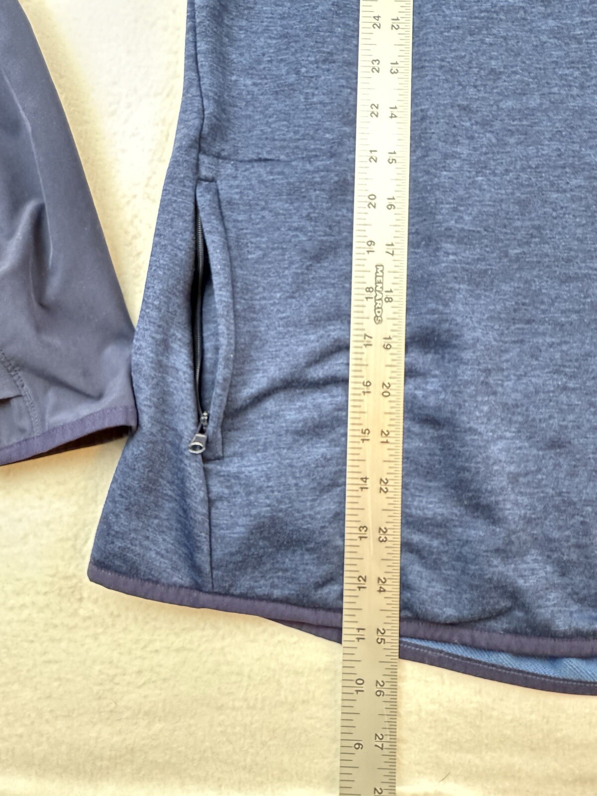 Under Armour 1/4 Zip Mock Neck Pullover Blue Women’s L Loose Fit Zip Pockets