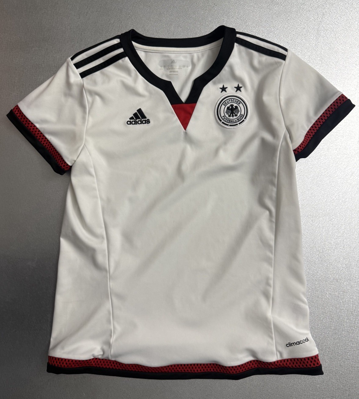 Adidas Deutscher Fussball Bund Womens Soccer Football Jersey White Size S