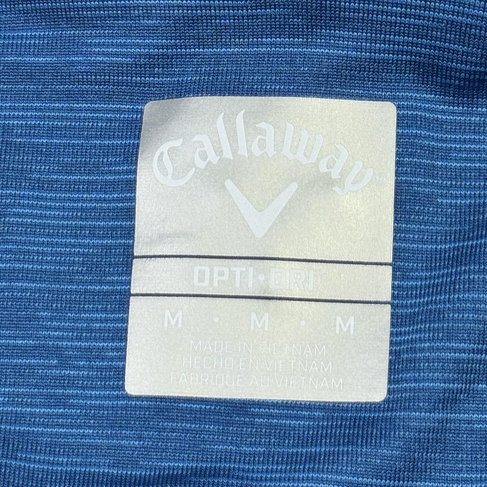 Callaway Polo Shirt Womens Medium Blue Striped Opti-Dri Calev Systems Golf