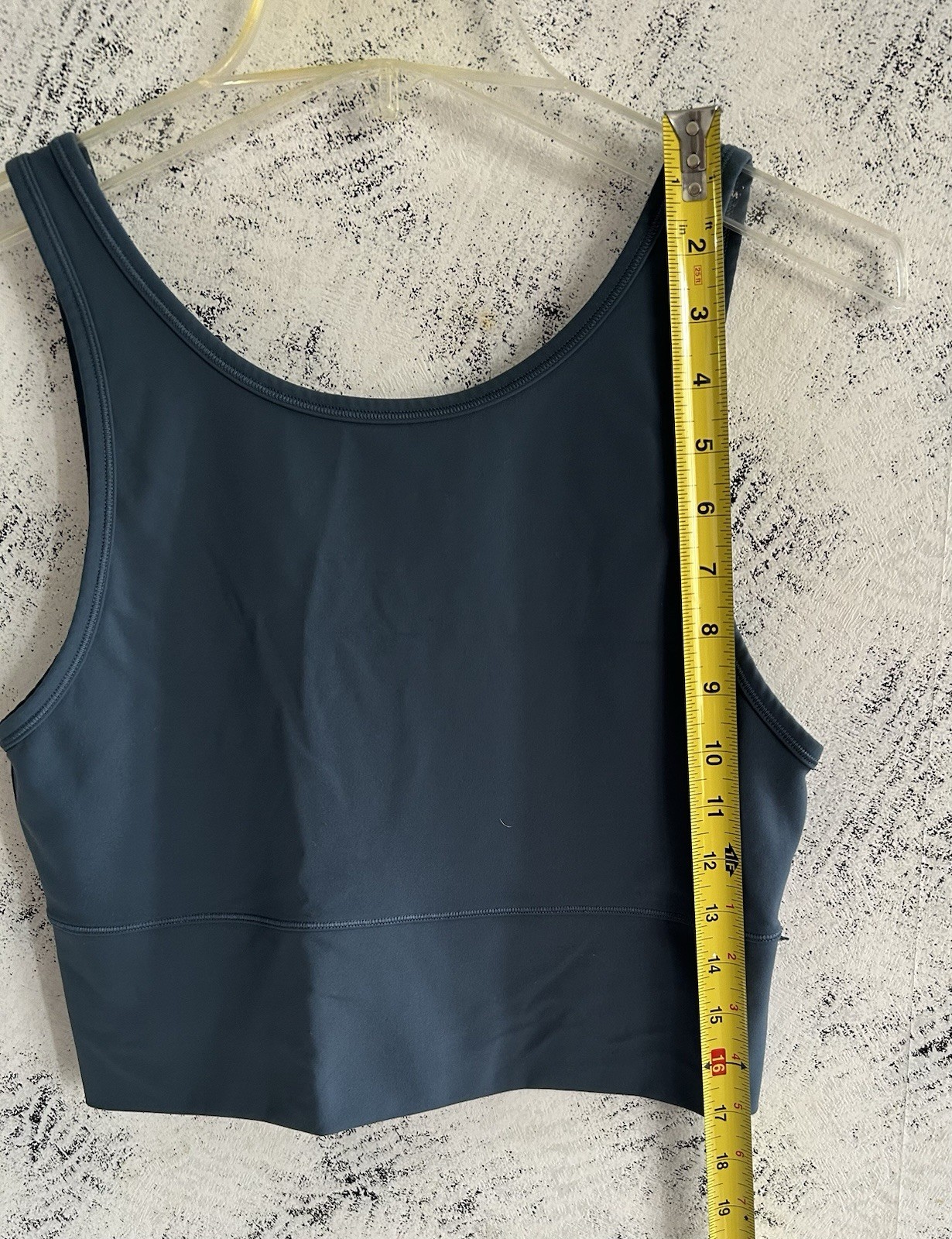 Lululemon Teal Blue Reversible Cropped V / Scoop Neck Tank Top Women L? No Size