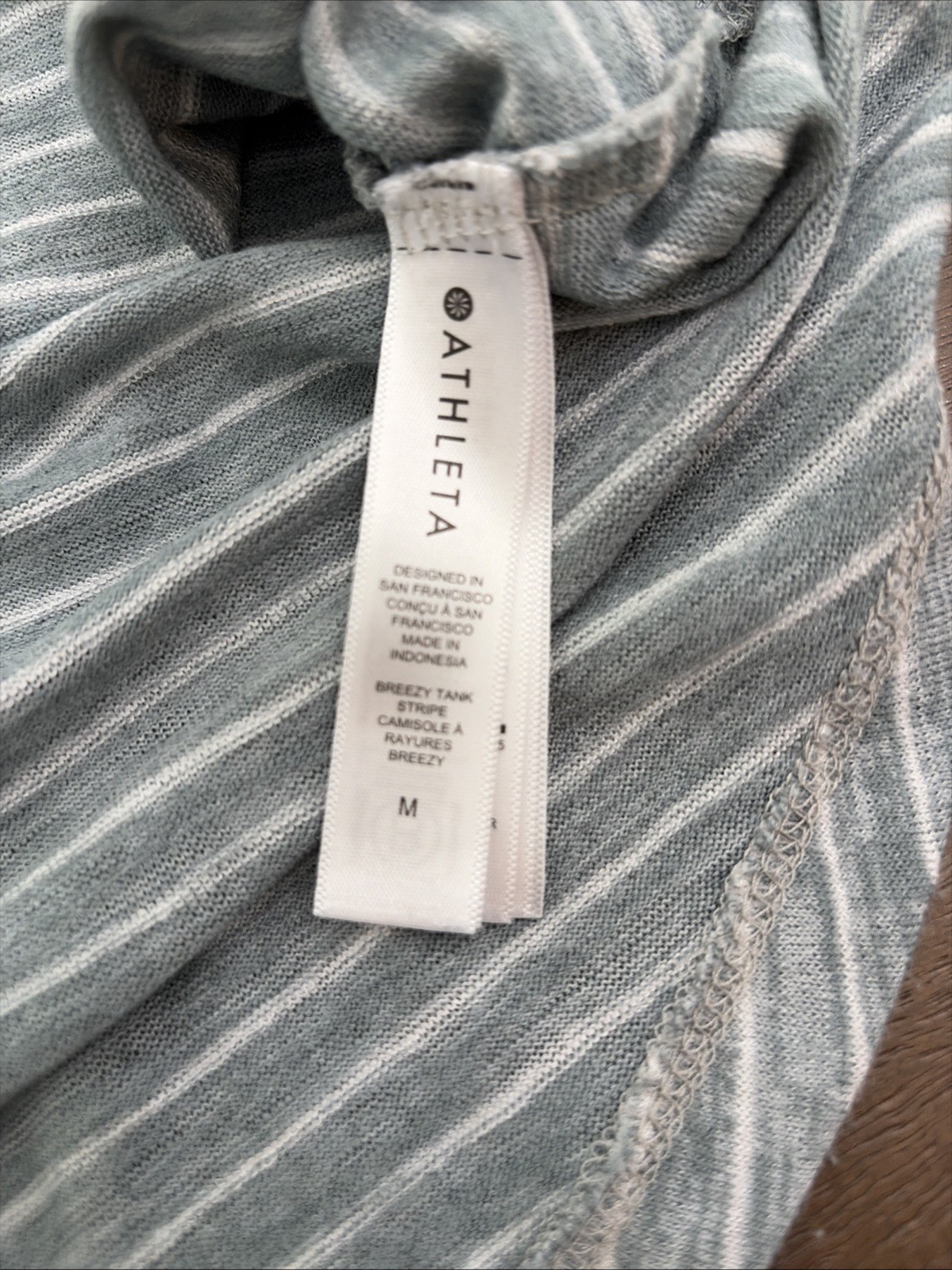 Athleta Pullover Breezy Tank Top-Medium-sage Green With White Stripes-stretch