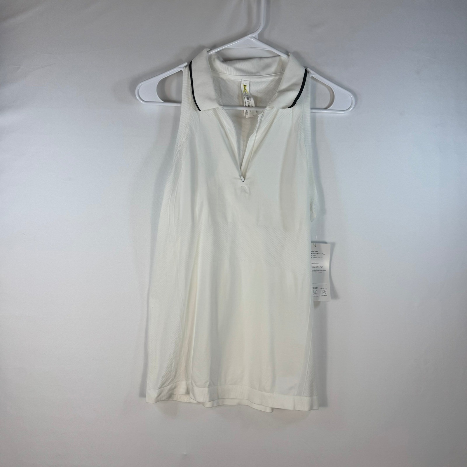 Athleta Momentum Polo Tank White Seamless Racerback Golf Tennis Top Medium NWT