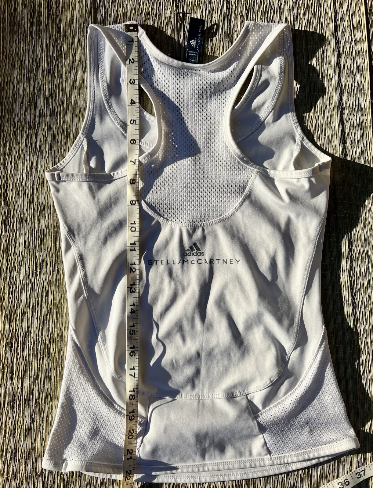 Adidas by Stella McCartney TruePurpose White Mesh Racerback Tank Activewear Top