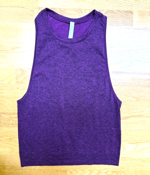 LULULEMON Purple Women’s Athletic Knit Tank Top Sz 4 Nylon Polyester Open Weave