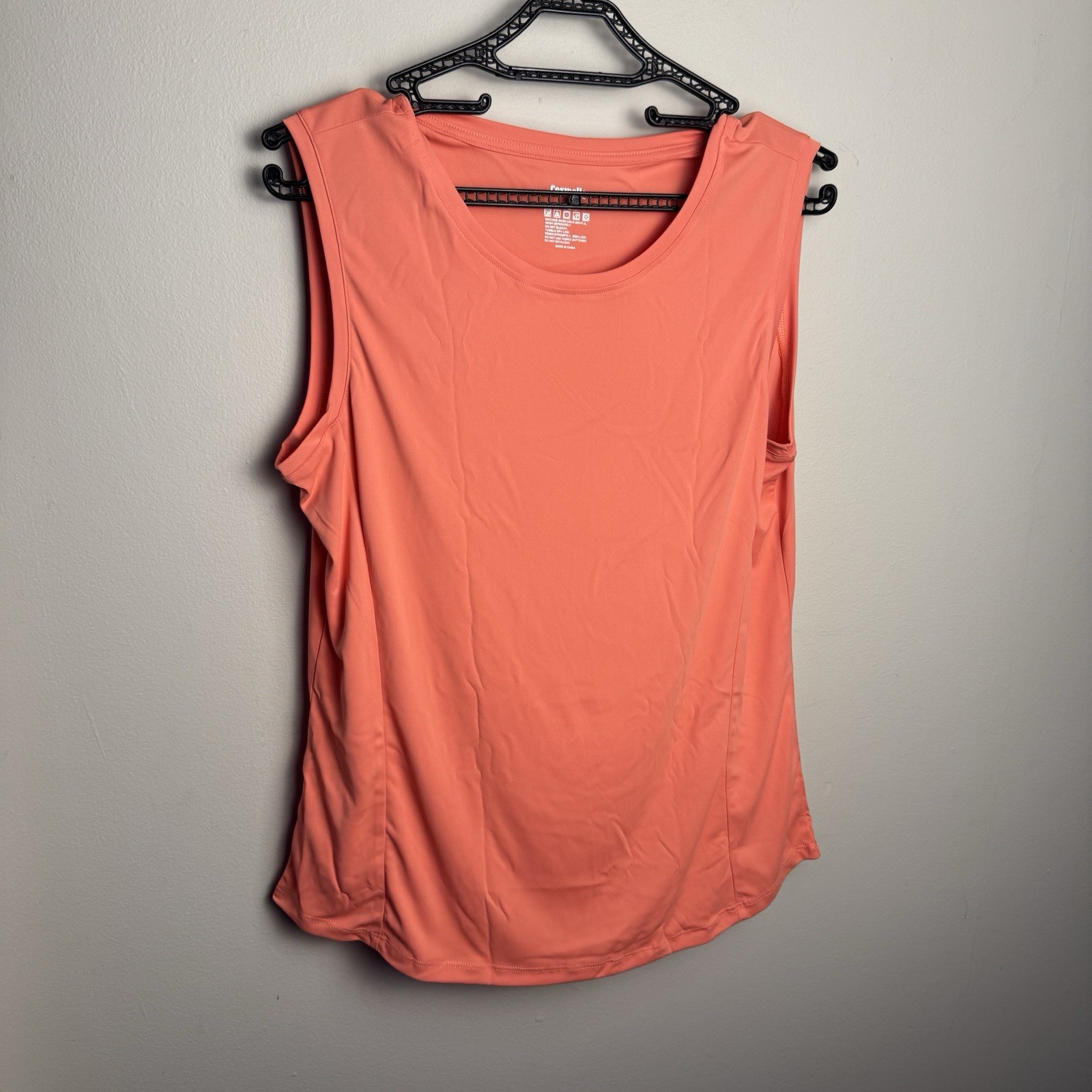 Cosmolle Women’s Large Coral Sleeveless Athletic Tank Top UV Protection Moisture
