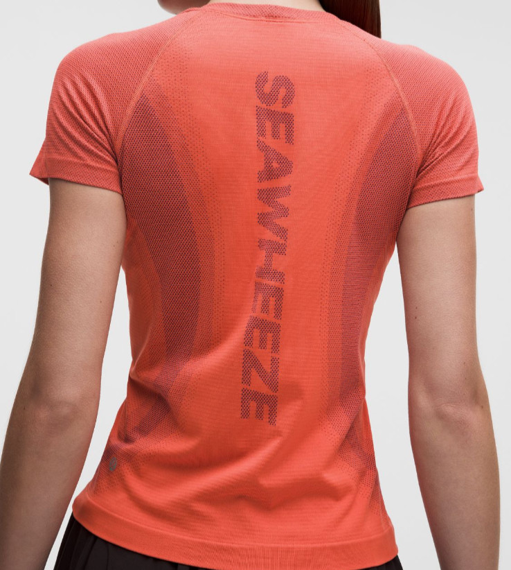 SEAWHEEZE 2026 LULULEMON SWIFTLY Tech Short Sleeve 2.0 Waist Gradient Tangerine