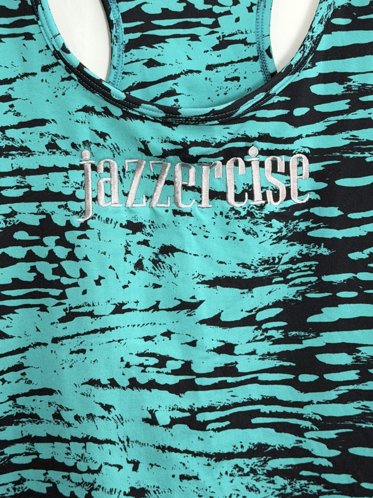 NWT Fila Racerback Jazzercise Tank Multicolor Green/Black FW111J81 Sz L