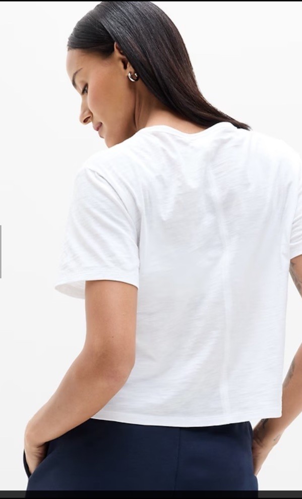 Athleta Essential slub tee- small- white- nwt-