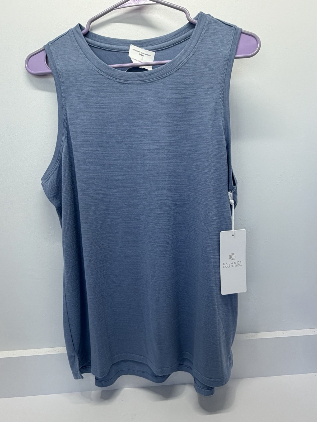 Women’s Blue Balance Collection Infinity Kit Slub Tank NWT Large