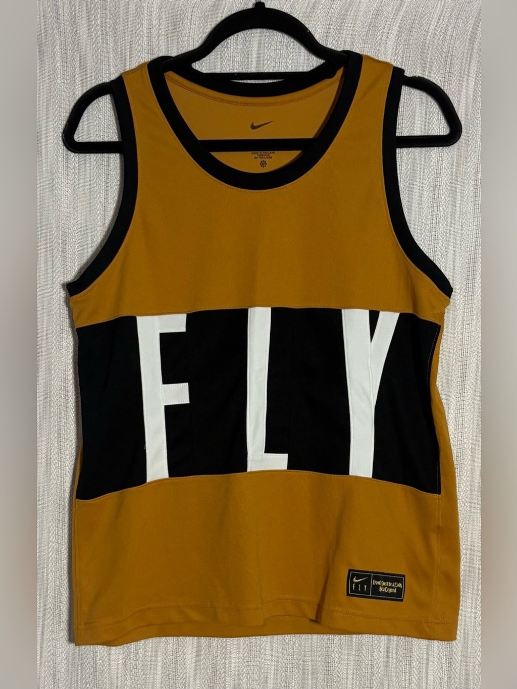 Nike FLY Athletic Tank Top in Mustard Yellow & Black
