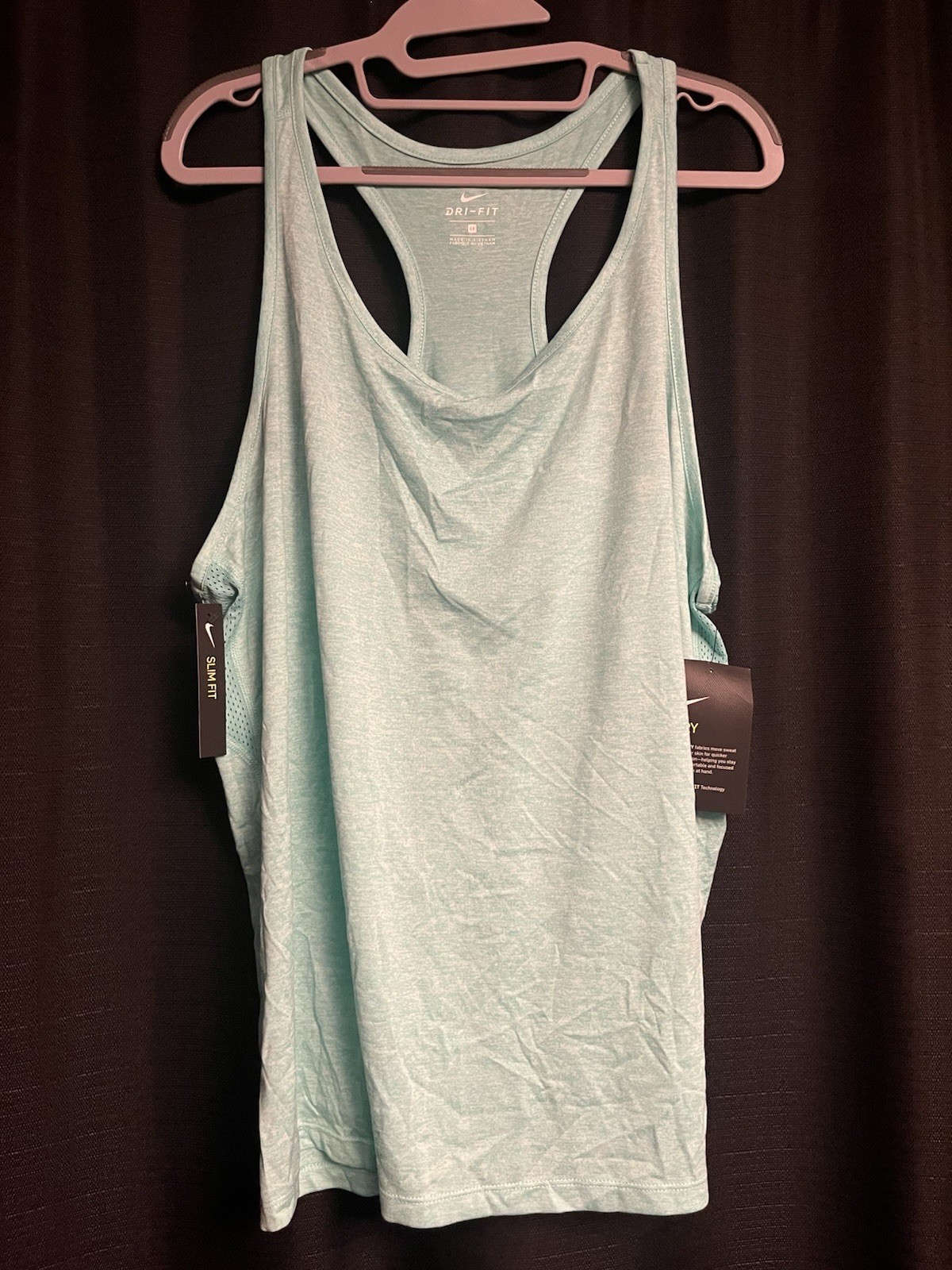 Nike Dri-FIT Moisture Wicking Slim Fit Racerback Tank Top Women’s 1X Teal Green