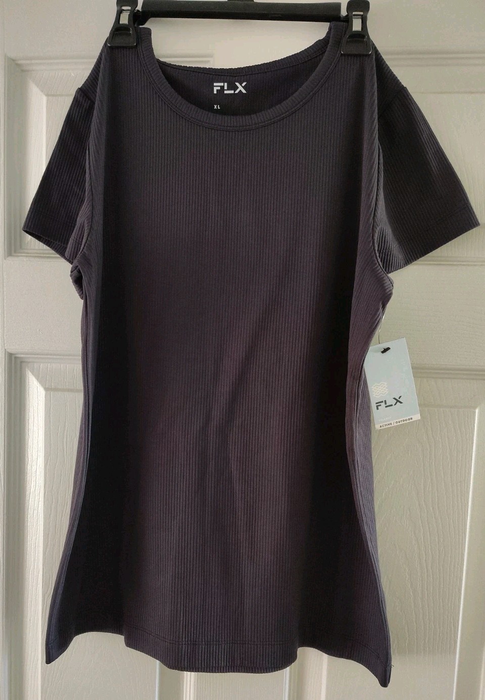Woman’s FLX Active/Outdoor Ribbed Tee Shirt Plum/Sherry XLarge