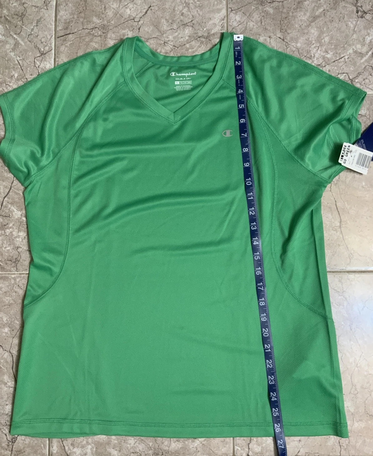Champion Double Dry Training Tee Jersey Shirt W-S XL Green Lightweight Cool