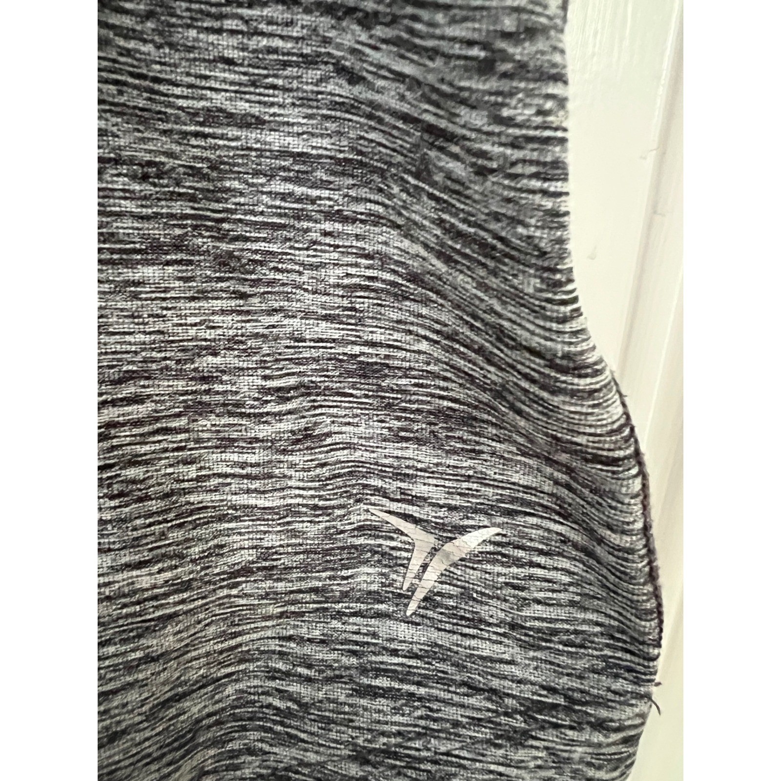 Old Navy Active Womens Gray Space Dye Racerback Tank Top Pink Trim Large