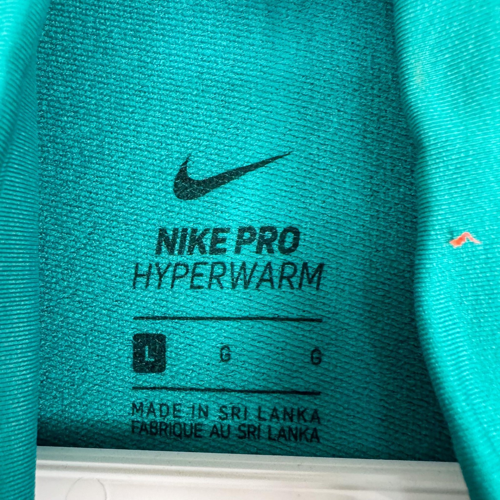 Nike Pro Hyperwarm Pullover Womens Large Green 1/4 Zip Thermal Shirt Running