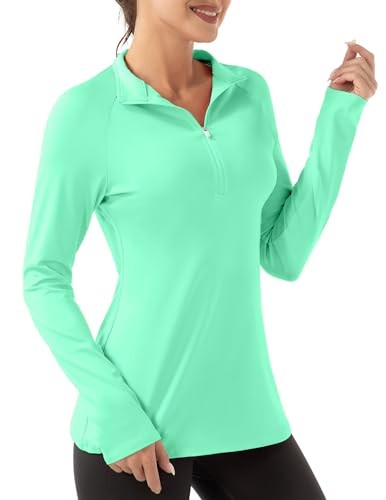 FKEEP Women Polo Shirts Long Sleeve UPF 50+ Sun – FK3142LST-MINTGREEN-XS