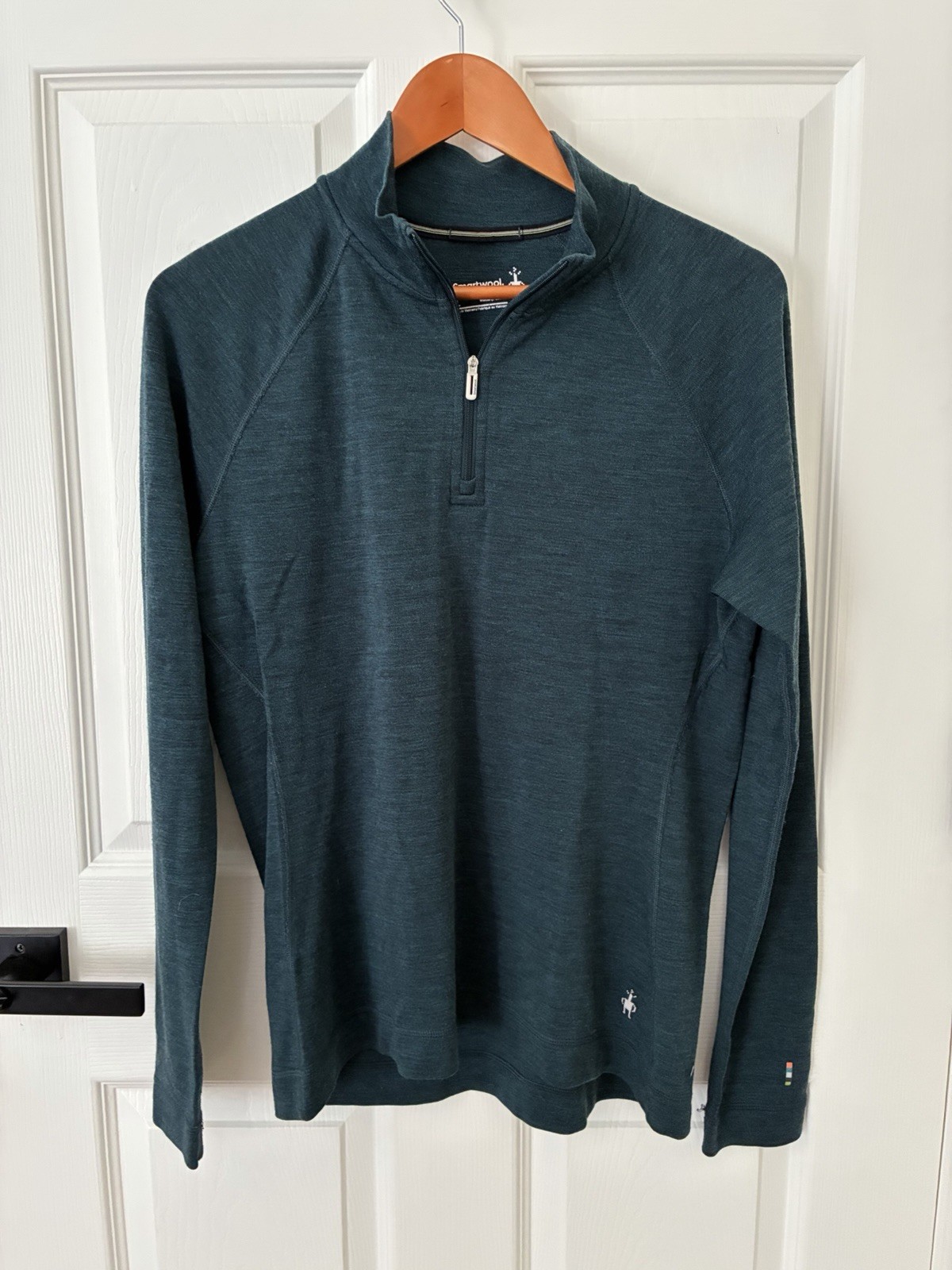 Women’s Smartwool Merino 250 Long Sleeve 3/4 Zip Pop Over, Dark Teal, Outdoor XL