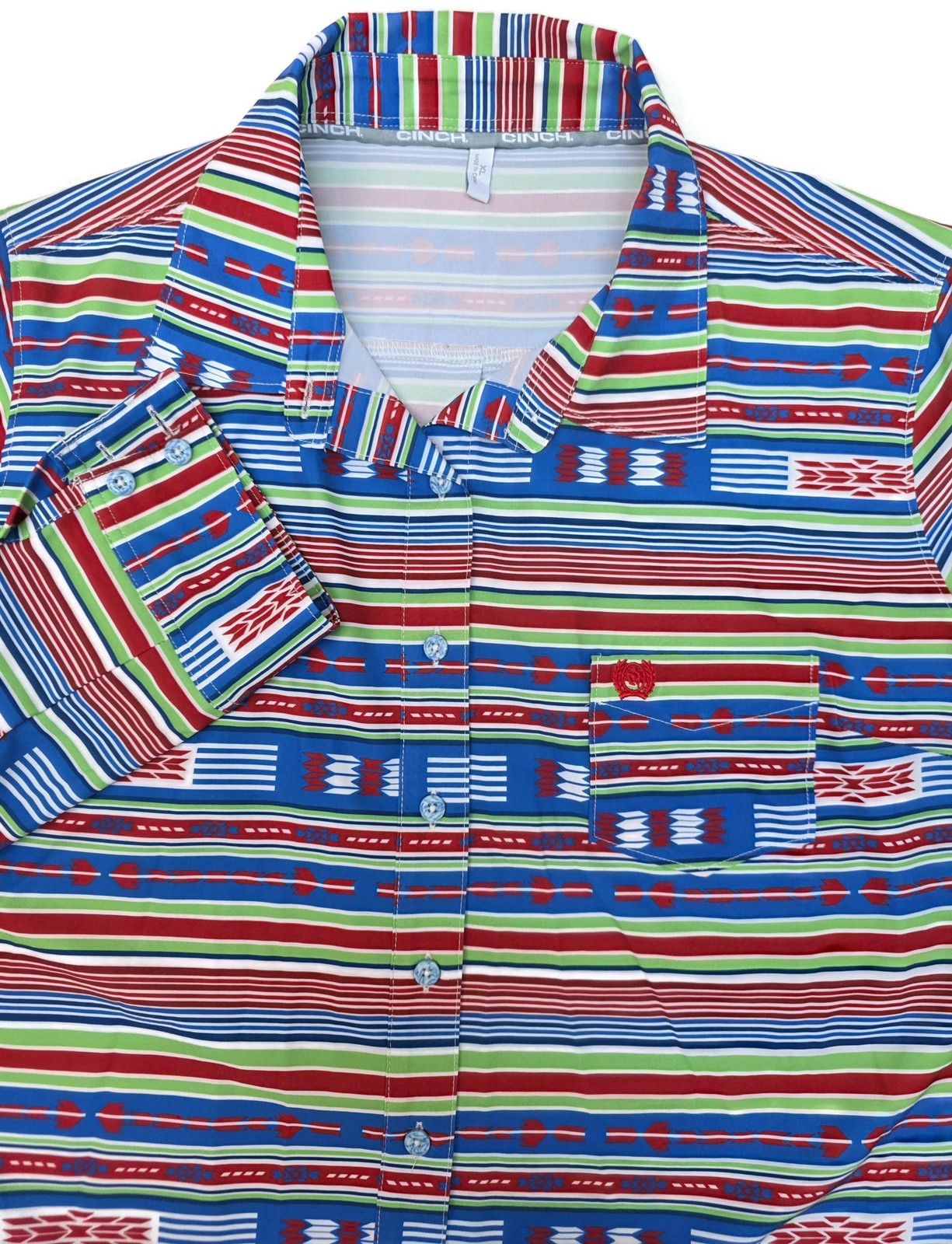Cinch Shirt Womens ArenaFlex XL Multicolor Aztec Western Stretch Long Sleeve