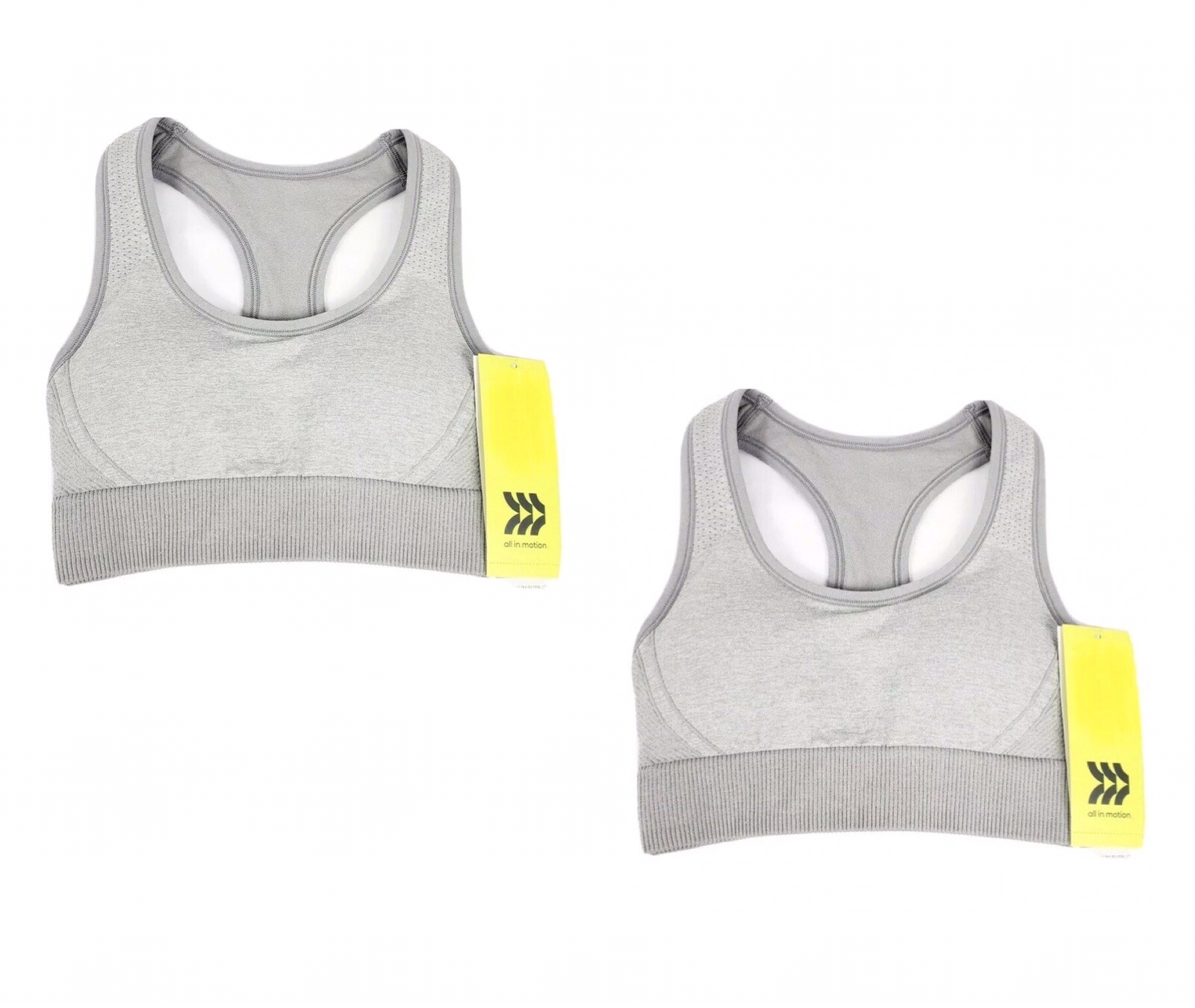 Women’s Seamless Medium Support Racerback Sports Bra – All In Motion Size M 2pk