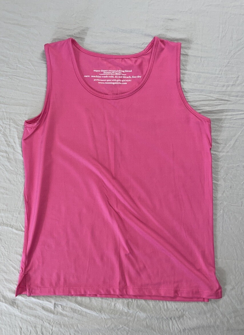Runningskirts.com Super Duper Sweatwicking Athletic Tank Top. Pink, Women’s M.