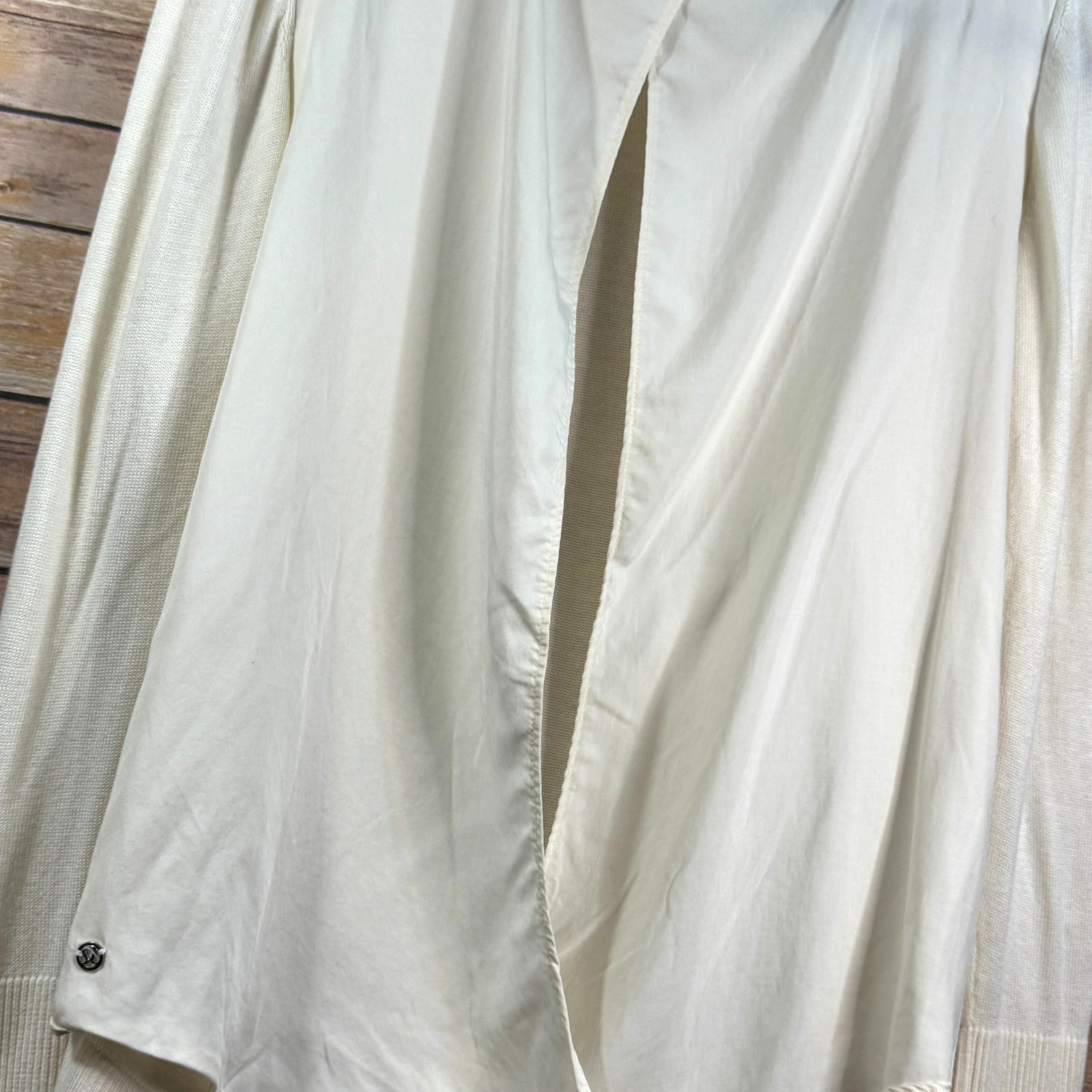 Lululemon Cream Still At Ease Cashmere Blend Long Sleeve Pullover Open Back Top