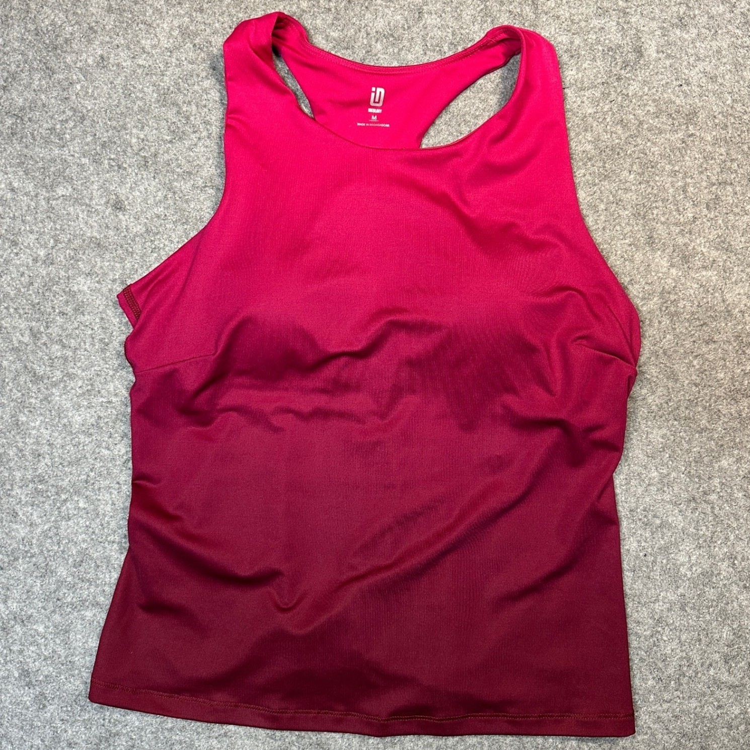 Ideology Ombre Racerback Tank Top Medium Pink Burgundy Built-in Bra