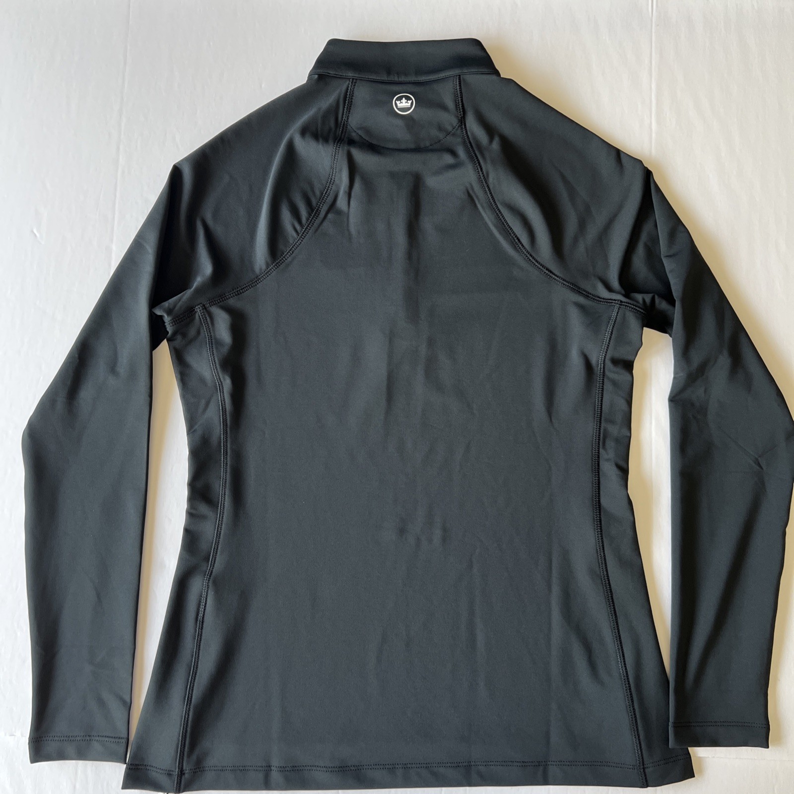 Peter Millar Raglan-Sleeve Perth 1/4 Zip Women’s Small Black LE0EK43 Logo NWT