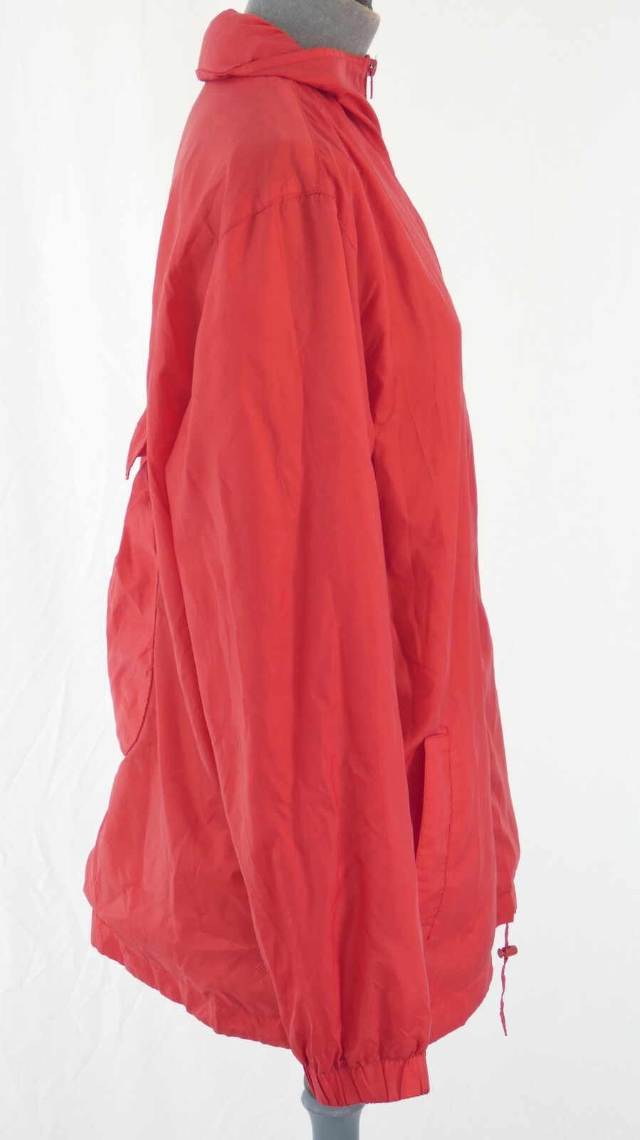 Vintage Red Nylon Jacket Lightweight Hooded Windbreaker 90s Utility UK 12